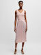 Fernani Summer Midi Evening Dress Pink