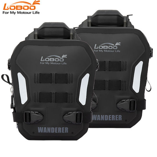 Loboo Wanderer Crash Bar Bags Bag for Motorcycle Protection Rails Black