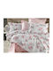 MayHome Bettwäsche-Set Halb-Doppel mit Gummiband 120x200+25cm. Floral 3Stück