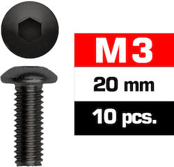 Ultimate Racing M3x20mm Button Head Screws 10 Pcs