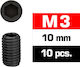 Ultimate Racing M3x10mm Set Screws 10 Pcs