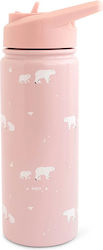 Saro Polar Bear Θερμός 500ml Ροζ