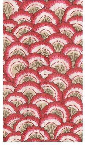 Guest Napkins Pontchartrain Scallop Red 10.8x19.8cm Caspari 15 Pieces