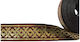 Ecclesiastical Ribbon Knitted Byzantine Pattern Burgundy Gold 3cm Width Price Per Meter