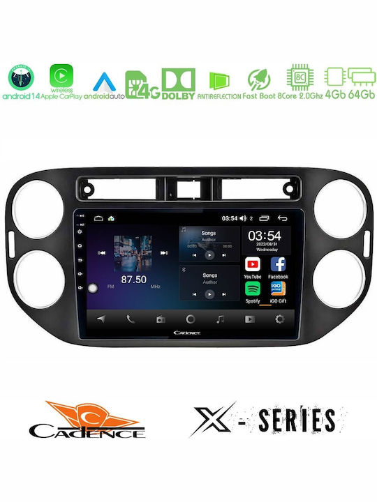 Cadence Car Audio System for Volkswagen Tiguan / Golf Plus 2004 – 2014 (Bluetooth/USB/WiFi/GPS/Apple-Carplay/Android-Auto) with Touch Screen 9"