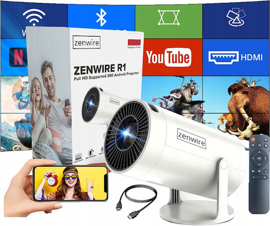 Zenwire 360 R1 Projector LCD HD Λάμπας LED με Wi-Fi
