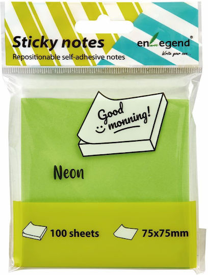 Selbstklebende Notizblöcke 75x75 100 Blatt Grüne Neon