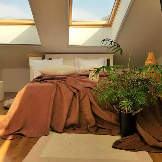 Kotonia Home Cuvertură Extra-dublu Bumbac Chocolate 220x240cm