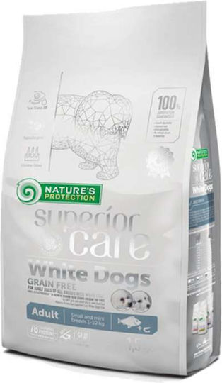 Nature's Protection Superior Care White Dogs 4kg Dry Food Grain-Free for Adult Small Breed Dogs with Fish