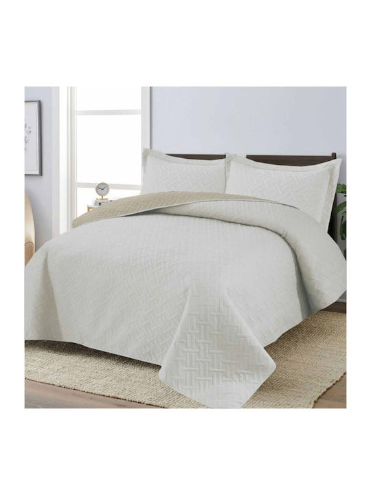 Set Coverlet Single Ecru/Beige 160x240cm 2pcs