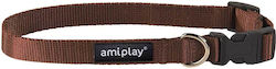 Amiplay Dog Collar Brown Extra Large Neck Circumference 45 To 70cm Width 2.5cm