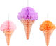 Hanging Honeycomb Ice Cream Cone Decorations – 3 Pieces