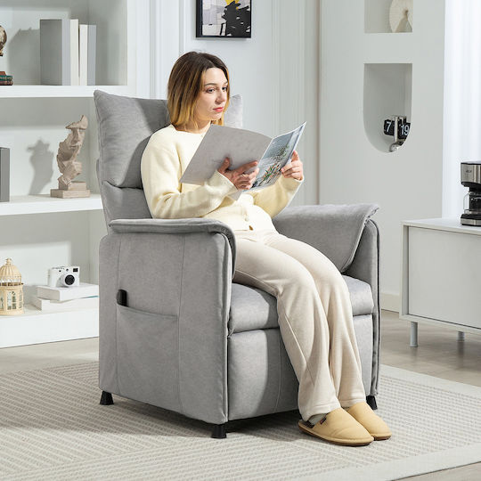 Relax Armchair with Footstool Gray 80x83x104cm