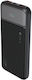 Devia EP198 Power Bank 10000mAh 22.5W с 2 USB-A порта и USB-C порт Черен