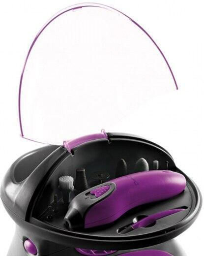 Manicure-pedicure Device Dom311a 2 Speeds 9 Accessories Black Purple