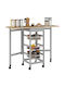 HomCom Küchenwagen Metallisch Gray 37x37x77.5cm