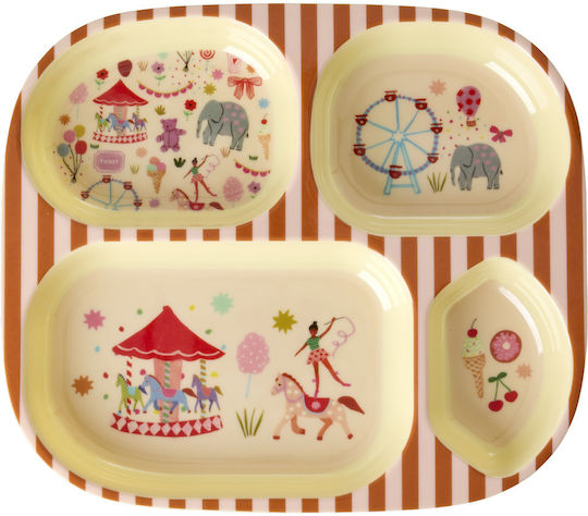 Rice Set de hrănire din Melamină Roz 3buc