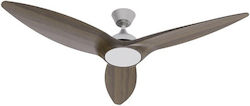 Eurolamp Deckenventilator 132cm mit Leuchte Bra...