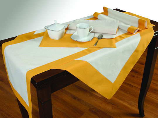 Viopros Tablecloth Cotton Yellow/ecru 140x180cm