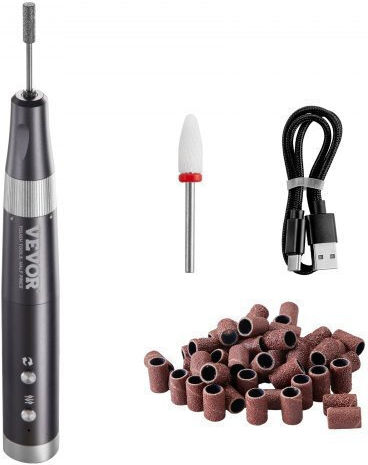 Vevor Nail Drill Battery 10W Black with 30000 Rotations per Minute