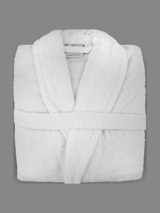 Lin De Luxe Bademantel mit Kragen in Weiß Farbe