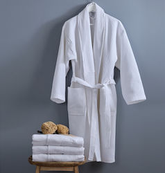 Blanc de Blanc Bathrobe with Collar White 280gr/m²