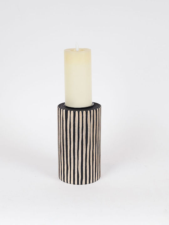 Natural Candle Holder Wooden in Black Color 12x...