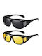 Verk Group Night Driving Glasses & Unisex Sunglasses with Black Frame and Black Polarized Lens