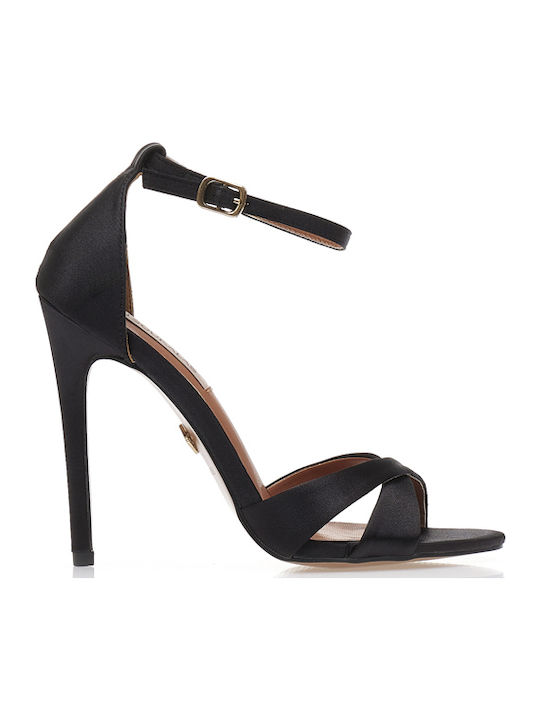 Tsoukalas Stoff Sandalen Schwarz