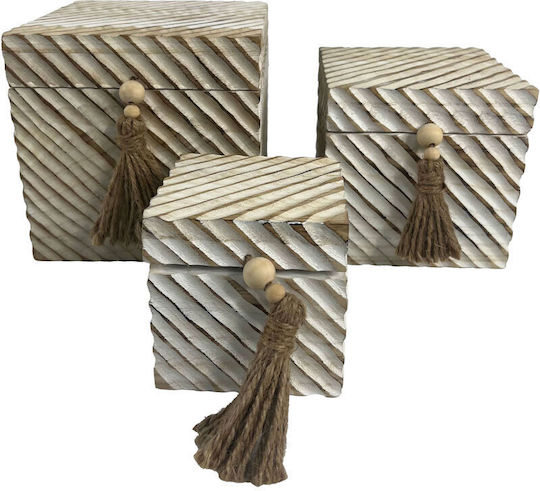 InTheBox Set Cutii Decorative Lemnoase 3buc