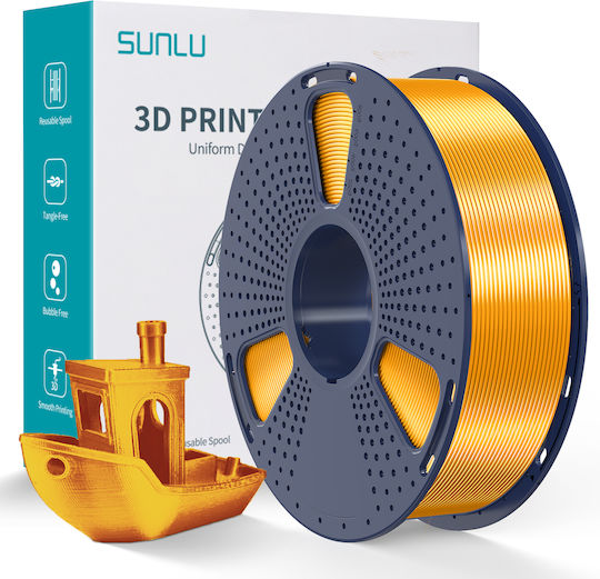 Sunlu Silk PLA+ 3D Printer Filament 1.75mm Brass 1kg 1τμχ (Spool)