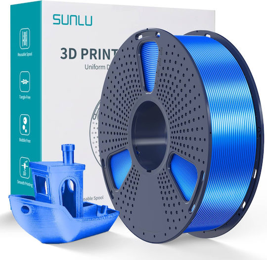 Sunlu Silk PLA+ 3D Printer Filament 1.75mm Μπλε 1kg 1τμχ (Spool)