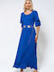 Summer Maxi Dress with Ruffles Blue Roua