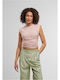 Women's Cotton Sleeveless Crop Top Powder Rose