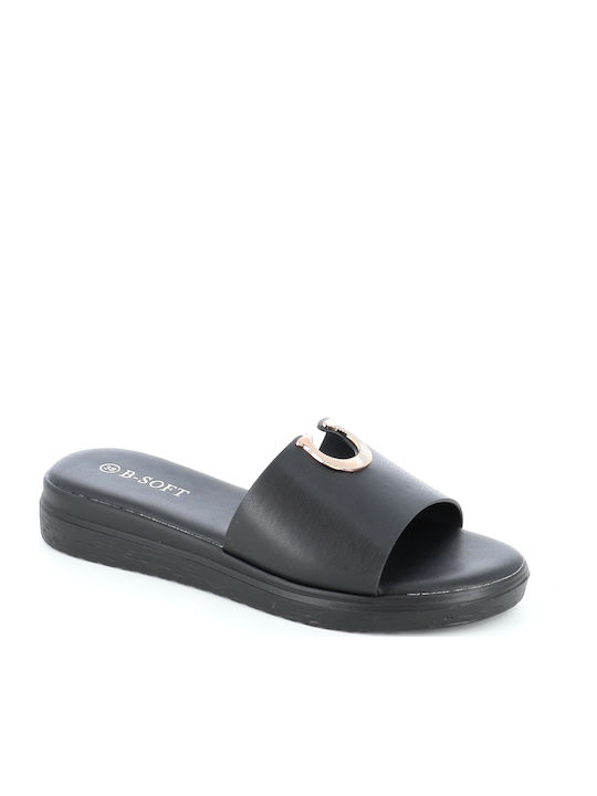 B-Soft Women's Flat Sandals in Black Color