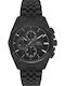 Ferro Men's Watch Battery with Black Metal Bracelet