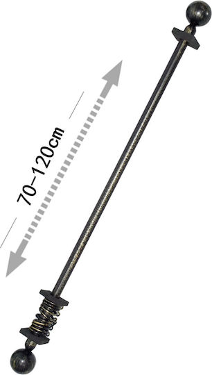 Tpster Μεταλλικό Κουρτινόξυλο Μονό Φ16mm 70εκ. Μάυρο-χρυσό 35443