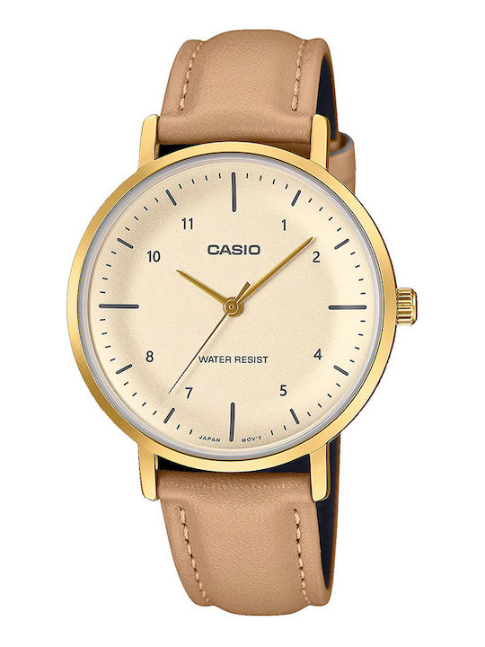 Casio Ceas de Damă cu Bej Curea din Piele