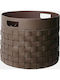 Leather Woven Elephant Decorative Basket Leather Artificial Leather with Handles White 40x31cm