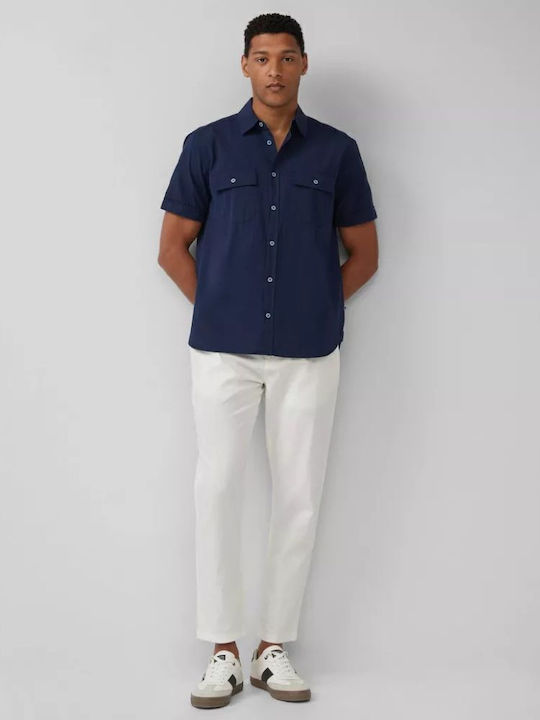 Kent Kurzärmlig Hemd Gestreift Dark Navy