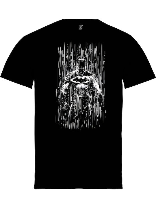 Μπλούζα Εταιρίας Pegasus Μαύρη Τύπωμα Batman Rain