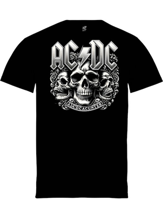 Μπλούζα Εταιρίας Pegasus Μαύρη Τύπωμα Ac Dc Skulls Μπλούζα Εταιρίας Pegasus Μαύρη Τύπωμα Ac Dc Skulls