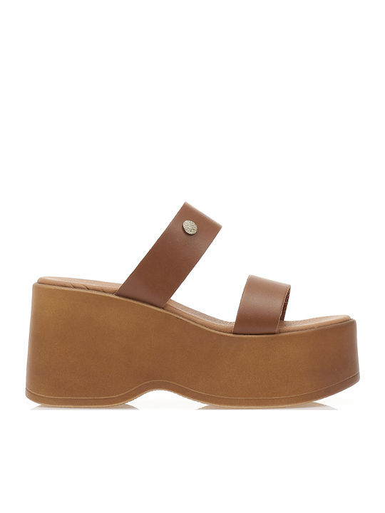 Tsoukalas Women's Platform Shoes Tabac Brown
