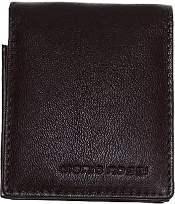 Mario Rossi Leather Tobacco Pouch With Snap Closure 11.5x7cm gift packaging