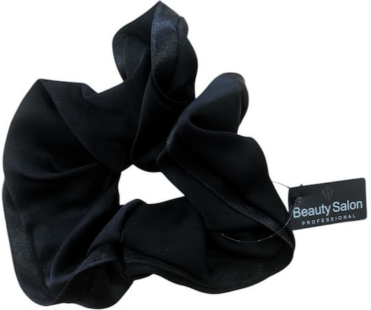 Beauty Salon Elastice Pentru Păr Scrunchy Negru Mare Satinat