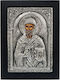 Silberne Heiligenikone St. Spiridon 14x19cm