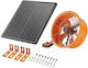 Ventilator Solar Pentru Mansardă Din Aluminiu Cu Termostat Reglabil Φ400 X 150 Mm Portocaliu 45 W