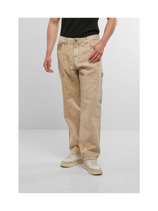 Def Herren Jeanshose Lose Fit Gerade Sand