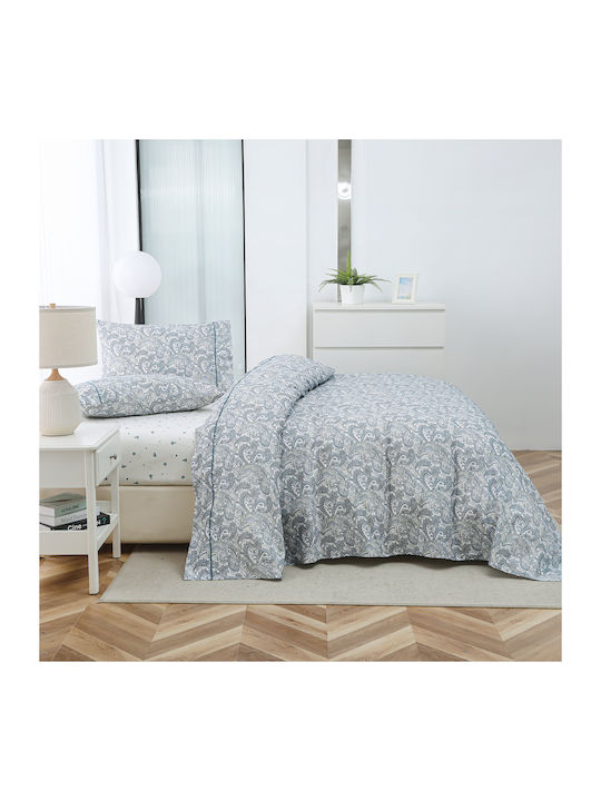 Liolios Home Σετ Σεντόνια Υπέρδιπλα 245x270εκ. Μπλε (4τμχ)