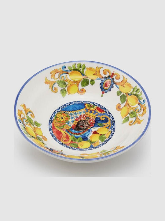 EDG Round Ceramic Decorative Platter Multicolour 23x23cm